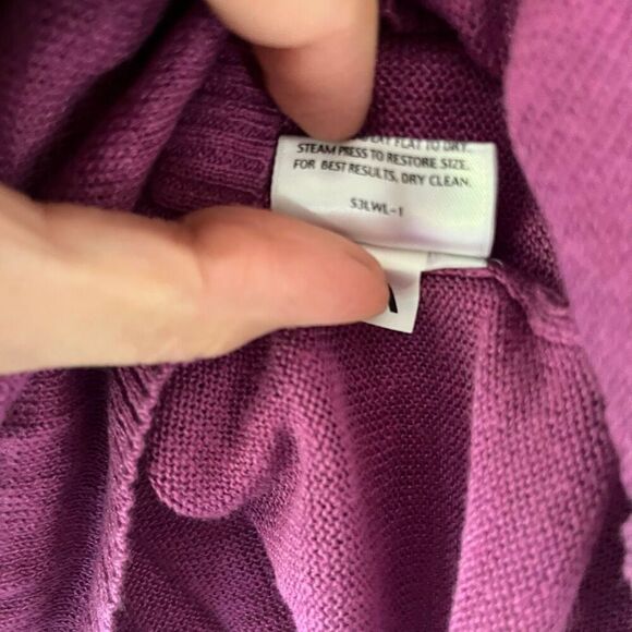 Eileen Fisher purple linen button up sweater XS - Picture 3 of 7